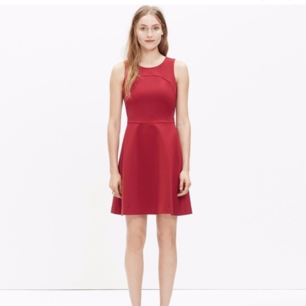 NWT Madewell "Adore" Red Wine Fit and Flare Dress Size 4